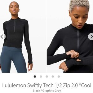 Lululemon Black Swiftly Tech 1/2 Zip Top